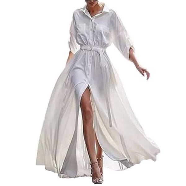 casual dresses women solid empire a-line shirt dress elegant lapel sashes chiffon maxi plus size beach, Black;gray
casual dresses women solid empire a-line shirt dress elegant lapel sashes chiffon maxi plus size beach, Black;gray