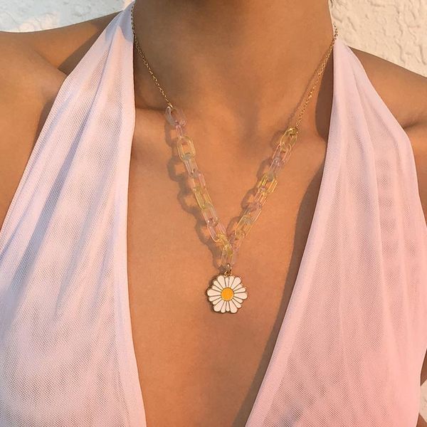 pendant necklaces boho daisy flower necklace for women girls resin link chain long bohemian summer beach collar female jewelry, Silver
pendant necklaces boho daisy flower necklace for women girls resin link chain long bohemian summer beach collar female jewelry, Silver