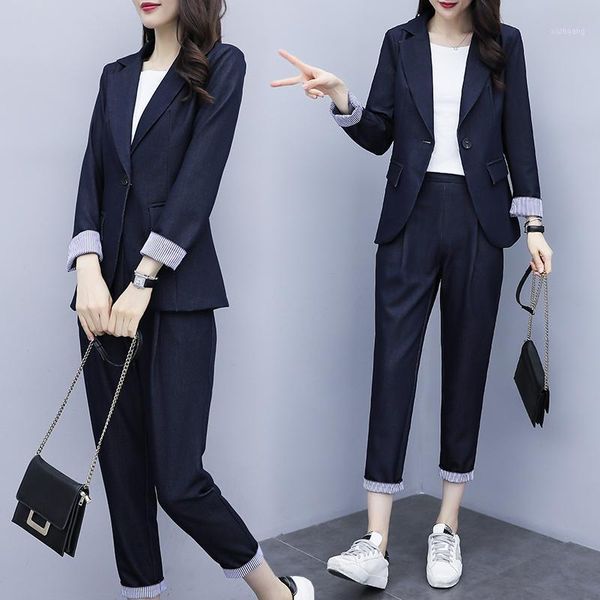 women's tracksuits suit jacket 2021 spring autumn korean fashion women blazer coat pants office outfit leisure style set clothing, Gray
women's tracksuits suit jacket 2021 spring autumn korean fashion women blazer coat pants office outfit leisure style set clothing, Gray