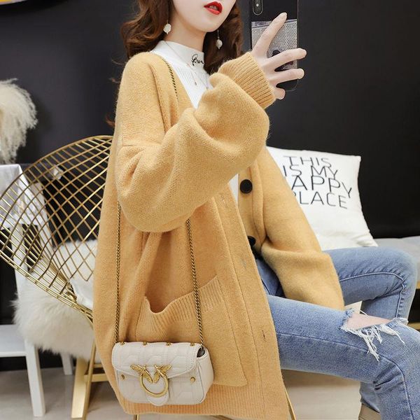women's knits & tees women autumn retro full sleeve v-neck solid button cardigan female korean style fashion loose knitted sweater card, White
women's knits & tees women autumn retro full sleeve v-neck solid button cardigan female korean style fashion loose knitted sweater card, White