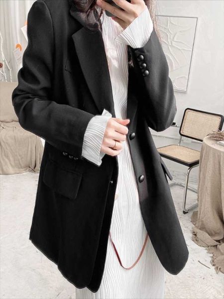 women's suits & blazers fashion suit jacket autumn lapel solid color retro versatile false double design loose, White;black
women's suits & blazers fashion suit jacket autumn lapel solid color retro versatile false double design loose, White;black