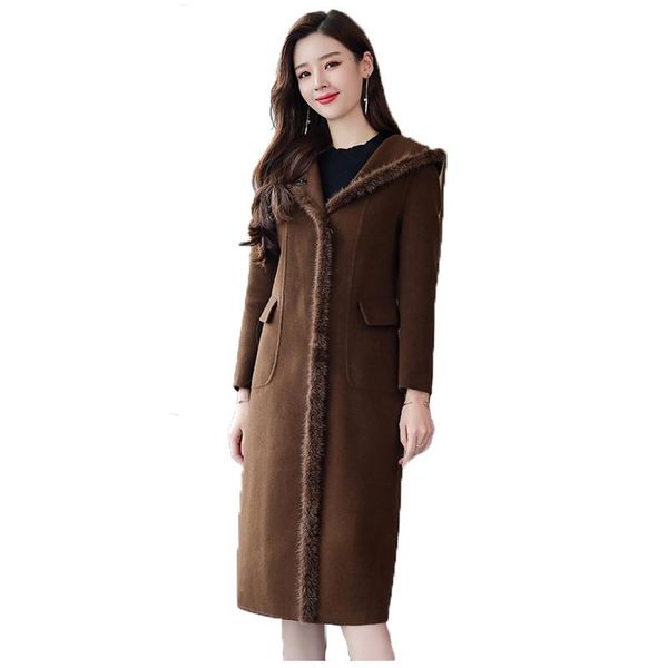 women's wool & blends winter warmth woolen coat women 3xl plus size loose 2021 korean long sleeve hooded brown fashion lr648, Black
women's wool & blends winter warmth woolen coat women 3xl plus size loose 2021 korean long sleeve hooded brown fashion lr648, Black