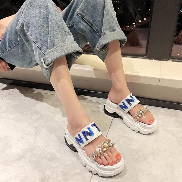 slippers big rhinestone clear pvc platform women shiny bling wedge summer shoes open toe thick sole slides 2021, Black
slippers big rhinestone clear pvc platform women shiny bling wedge summer shoes open toe thick sole slides 2021, Black
