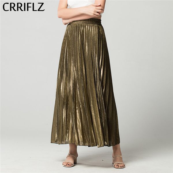 crriflz spring autumn high waist skirts golden slim pleated women's simple a-line streetwear beach 210520, Black
crriflz spring autumn high waist skirts golden slim pleated women's simple a-line streetwear beach 210520, Black