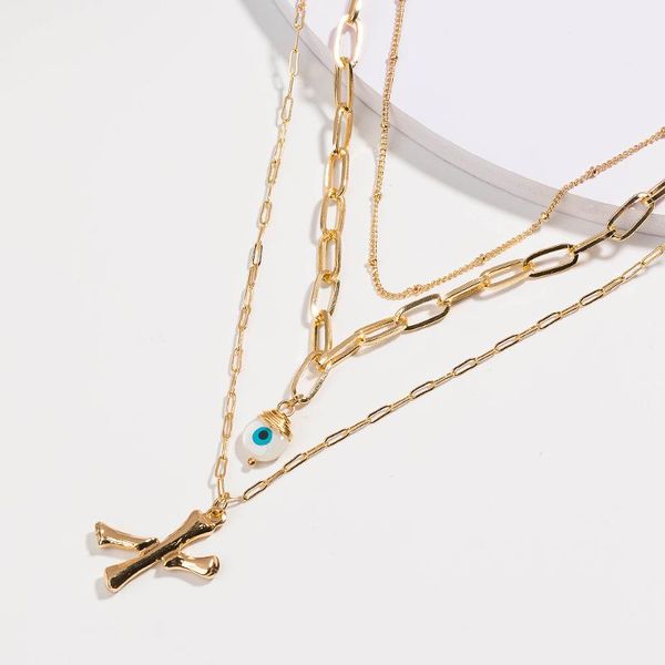 pendant necklaces bohemia multilayer letter necklace gold unique chain natural shell charm birthday gift for women, Silver
pendant necklaces bohemia multilayer letter necklace gold unique chain natural shell charm birthday gift for women, Silver
