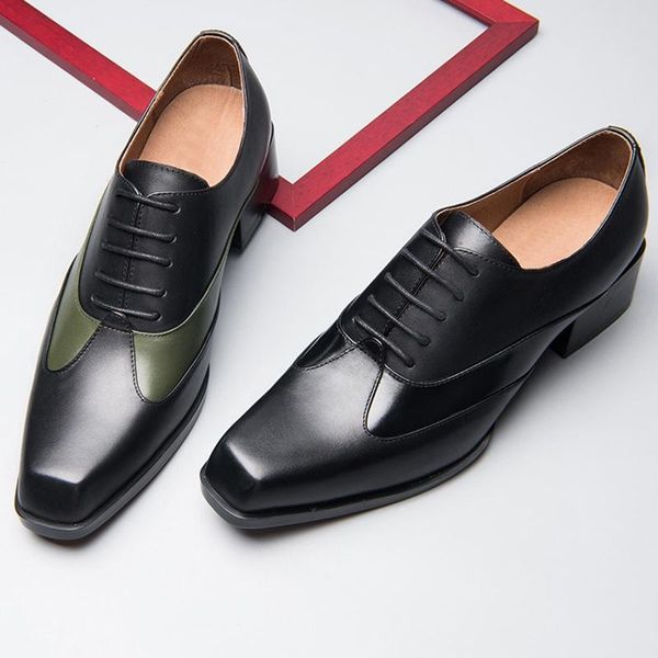 dress shoes mixed colors genuine leather man formal wedding square toe laces men's high heel (5cm) oxfords for party jns169, Black
dress shoes mixed colors genuine leather man formal wedding square toe laces men's high heel (5cm) oxfords for party jns169, Black