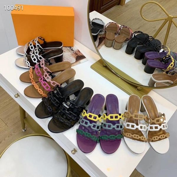 80% off store online mid heel chain colour slippers woman 2021 genuine leather luxury designer brand ladies sandals square chunky shoes, Black
80% off store online mid heel chain colour slippers woman 2021 genuine leather luxury designer brand ladies sandals square chunky shoes, Black