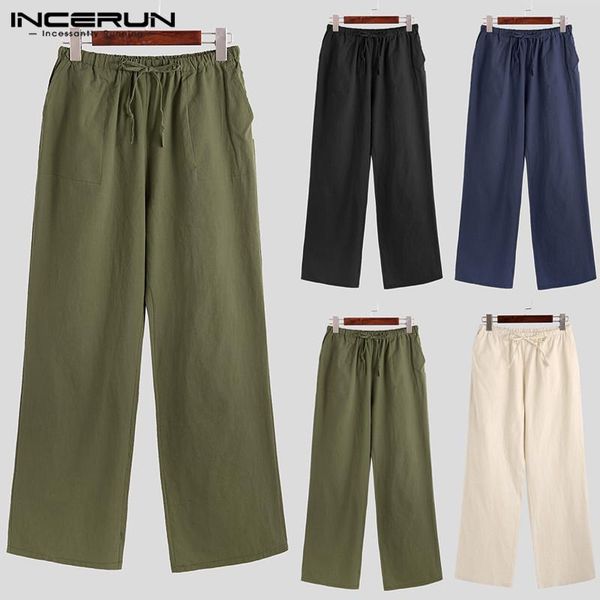 men's pants 2021 fashion straight-leg lacing cotton pure color pockets plain trousers men leisure brand incerun plus size, Black
men's pants 2021 fashion straight-leg lacing cotton pure color pockets plain trousers men leisure brand incerun plus size, Black