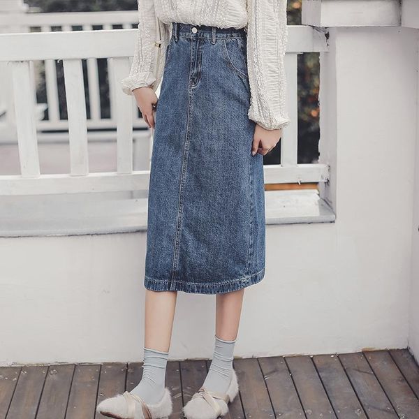 split denim skirt women's 2021 autumn winter mid-length pocket high-waist cotton literary retro cowgirl ladies e379 skirts, Black
split denim skirt women's 2021 autumn winter mid-length pocket high-waist cotton literary retro cowgirl ladies e379 skirts, Black