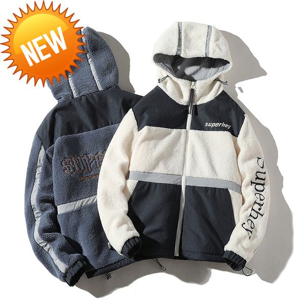 autumn and winter new coat male ins trend hooded men's youth warm jacket color mosaic teddy lamb men, Black
autumn and winter new coat male ins trend hooded men's youth warm jacket color mosaic teddy lamb men, Black