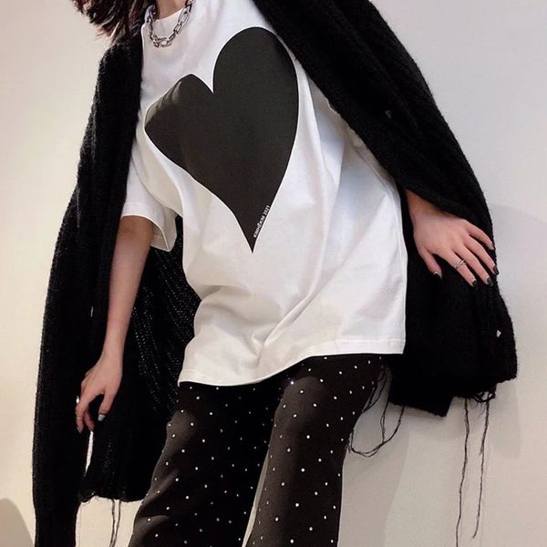 new big summer 2021 spade heart spring love loose t-shirt for men and women, Gray 
new big summer 2021 spade heart spring love loose t-shirt for men and women, Gray