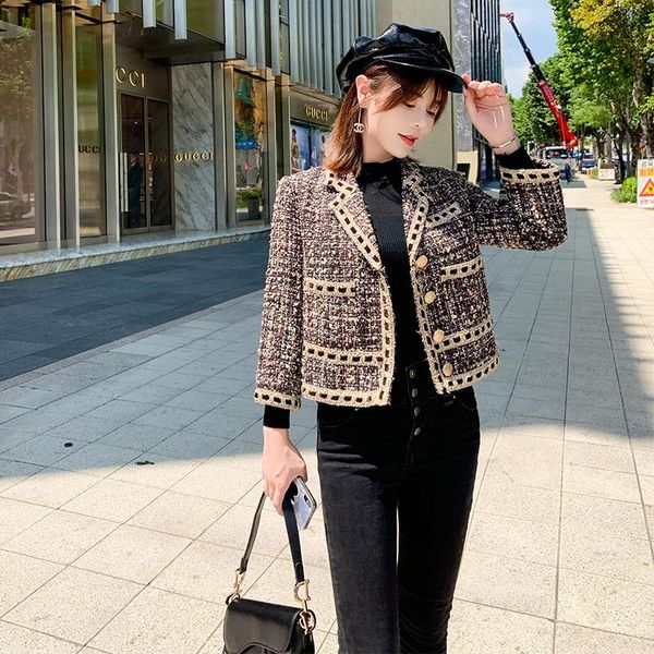 women's jackets women clothes jacket autumn and winter single-breasted spring tweed slim short coat ladies style, Black;brown
women's jackets women clothes jacket autumn and winter single-breasted spring tweed slim short coat ladies style, Black;brown