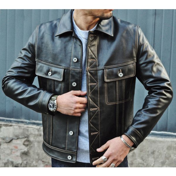 men jacket leather jacket men genuine leather storm jacket cow biker learher coats motorcycle, Black
men jacket leather jacket men genuine leather storm jacket cow biker learher coats motorcycle, Black