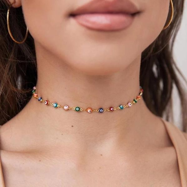 chokers evil eye choker for women gold beads chain necklace pendant on neck jewelry gift, Golden;silver
chokers evil eye choker for women gold beads chain necklace pendant on neck jewelry gift, Golden;silver