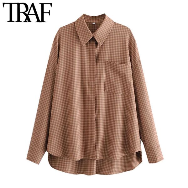traf women fahsion oversized check asymmetric bloues vintage long sleeve button-up female shirts blusas chic 210415, White
traf women fahsion oversized check asymmetric bloues vintage long sleeve button-up female shirts blusas chic 210415, White