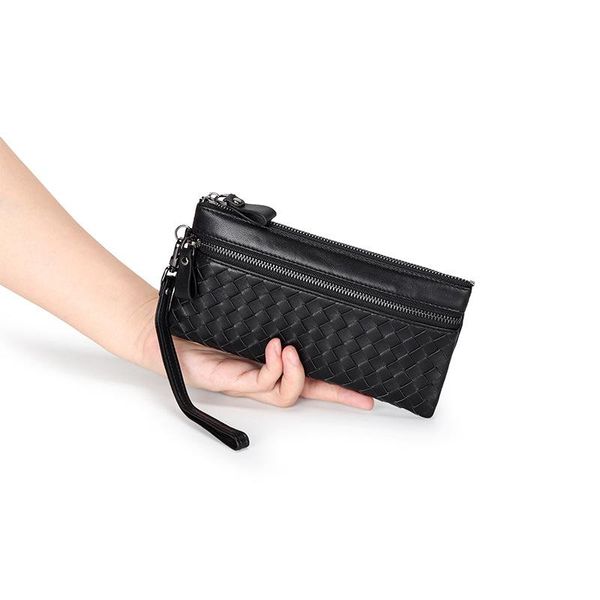 sheepskin woven purse long women's zipper hand bag large capacity wrist strap men's mobile phone wallet wallets, Red;black
sheepskin woven purse long women's zipper hand bag large capacity wrist strap men's mobile phone wallet wallets, Red;black