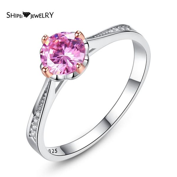 cluster rings shipei 925 sterling silver round pink quartz gemstone wedding engagement fine jewelry white gold ring for women wholesale, Golden;silver 
cluster rings shipei 925 sterling silver round pink quartz gemstone wedding engagement fine jewelry white gold ring for women wholesale, Golden;silver