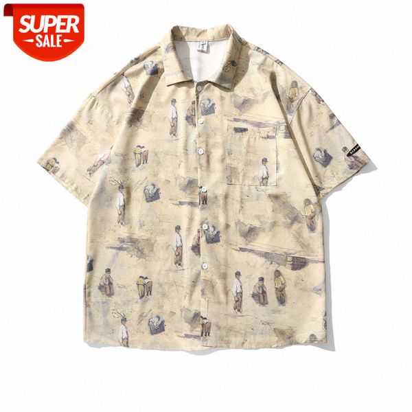 vintage children's fun printed short-sleeved shirt men's retro lazy couple flower short jacket #1n3w, White;black
vintage children's fun printed short-sleeved shirt men's retro lazy couple flower short jacket #1n3w, White;black