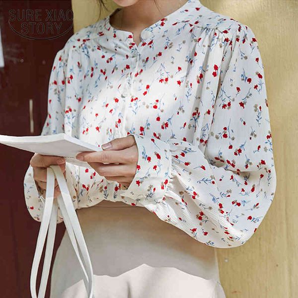 button cardigan ladies autumn floral puff chiffon shirts office loose long sleeve women blouse 10203 210415, White
button cardigan ladies autumn floral puff chiffon shirts office loose long sleeve women blouse 10203 210415, White
