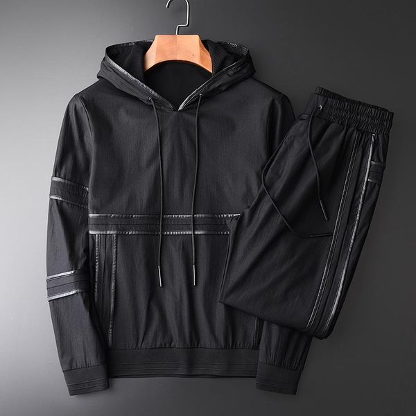 men's tracksuits brand male jacket three-dimensional cutting leather setting 2-piece hooded men youth autumn slim fit man jackets, Gray
men's tracksuits brand male jacket three-dimensional cutting leather setting 2-piece hooded men youth autumn slim fit man jackets, Gray