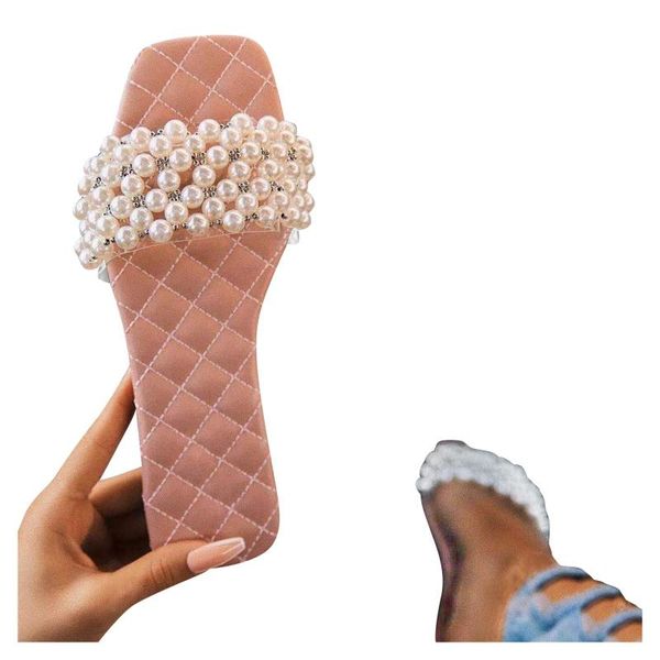 slippers women pearl square toe flats 2021 summer fashion women's casual shoes breathable outdoor leisure sandals, Black
slippers women pearl square toe flats 2021 summer fashion women's casual shoes breathable outdoor leisure sandals, Black