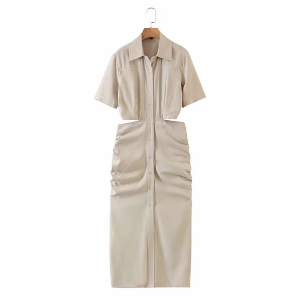 shirt dress women waist cut-out short sleeves midi dress fashion design elegant femme robe ropa mujer vestidos 210709, Black;gray
shirt dress women waist cut-out short sleeves midi dress fashion design elegant femme robe ropa mujer vestidos 210709, Black;gray