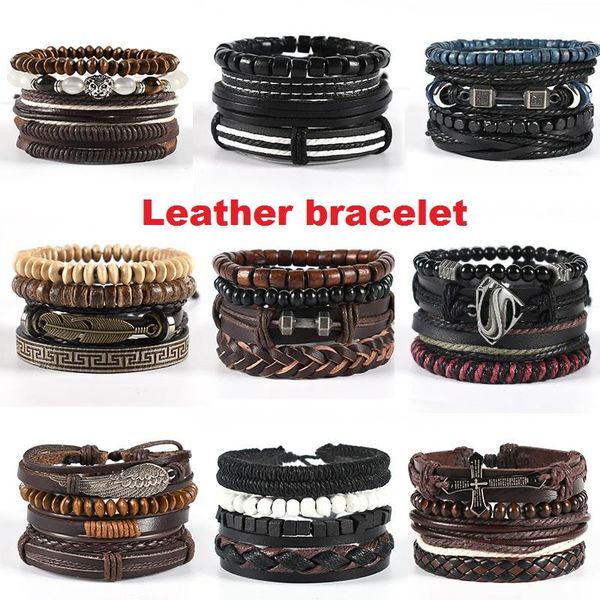charm bracelets men's leather bracelet diy handmade jewelry alloy feather black adjustable size, Golden;silver 
charm bracelets men's leather bracelet diy handmade jewelry alloy feather black adjustable size, Golden;silver