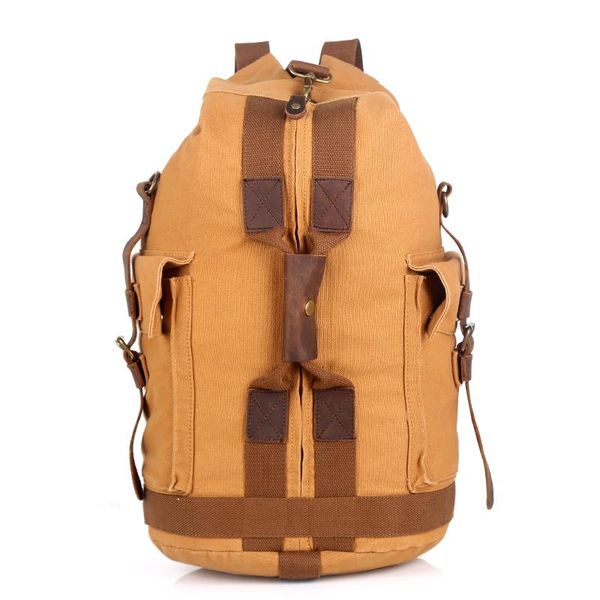 backpack outdoor cylindrical style vintage canvas yellow men's durable camping hiking backpacks for women men
backpack outdoor cylindrical style vintage canvas yellow men's durable camping hiking backpacks for women men