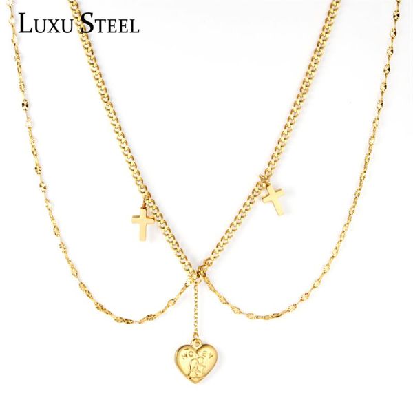 chains luxusteel style gold color heart pendant necklace collars accessories stainless steel double women party, Silver
chains luxusteel style gold color heart pendant necklace collars accessories stainless steel double women party, Silver