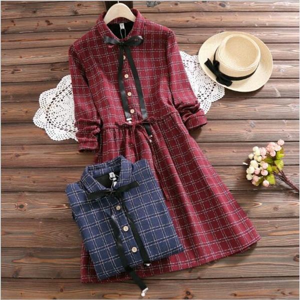 casual dresses fashion thick warm female autumn winter dress robe vintage bow plaid women long sleeve slim femme vestidos qv253, Black;gray
casual dresses fashion thick warm female autumn winter dress robe vintage bow plaid women long sleeve slim femme vestidos qv253, Black;gray