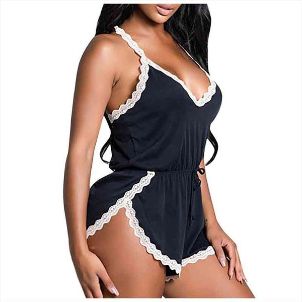 underwear pajamas v neck womens sleepwears lace backless pijama mujer ladies pyjama nightwear sleep home clothes, Black;red
underwear pajamas v neck womens sleepwears lace backless pijama mujer ladies pyjama nightwear sleep home clothes, Black;red