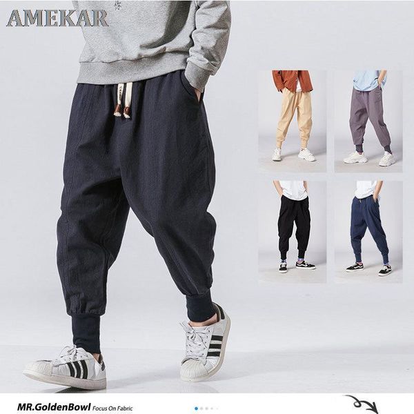 men's pants 2021 cotton linen jogger men streetwear casual harem trouser summer cool oversized clothing, Black
men's pants 2021 cotton linen jogger men streetwear casual harem trouser summer cool oversized clothing, Black