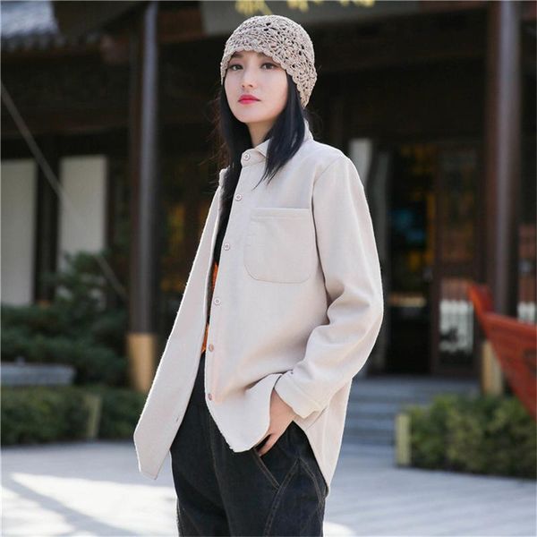 women's jackets johnature women vintage fleece button cotton linen coats 2021 winter warm pockets solid color female casual, Black;brown
women's jackets johnature women vintage fleece button cotton linen coats 2021 winter warm pockets solid color female casual, Black;brown