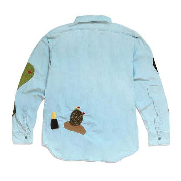 men's casual shirts 2021fw kapital work 1:1 cactus embroidery vintage long sleeve shirt oversize blouse men women, White;black
men's casual shirts 2021fw kapital work 1:1 cactus embroidery vintage long sleeve shirt oversize blouse men women, White;black