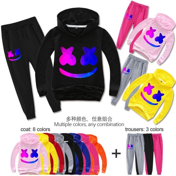 children's clothes marshmello marshmallow dj sweater + trousers two piece set 0236, Black;white
children's clothes marshmello marshmallow dj sweater + trousers two piece set 0236, Black;white