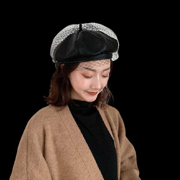 berets winter retro 8 panels sboy lace caps for women pu leather cabbie painter hat octagonal version mesh beret cap, Blue;gray
berets winter retro 8 panels sboy lace caps for women pu leather cabbie painter hat octagonal version mesh beret cap, Blue;gray