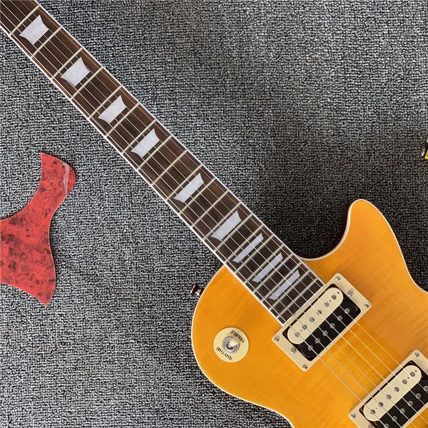 standard electric guitar yellow color zebra pickups tiger maple mahogany body high quality
standard electric guitar yellow color zebra pickups tiger maple mahogany body high quality