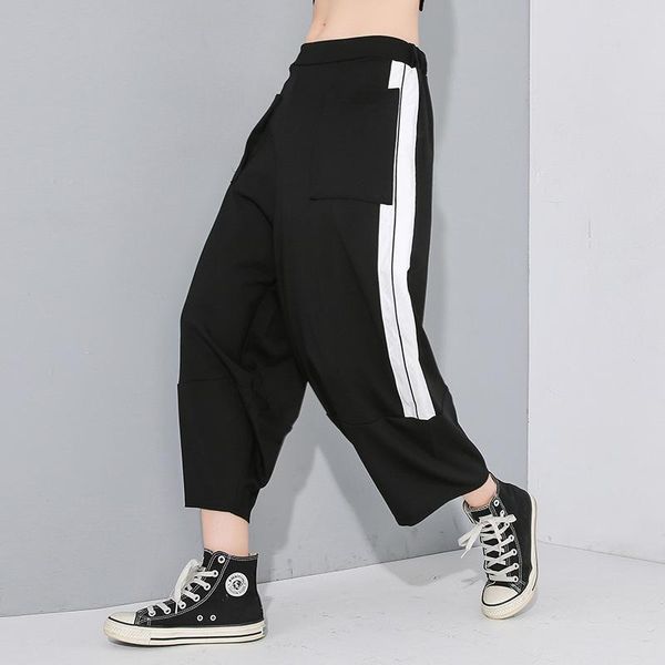 women's pants & capris qing mo black women spring 2021 casual loose trousers female high waist wide leg plus size zqy2760, Black;white
women's pants & capris qing mo black women spring 2021 casual loose trousers female high waist wide leg plus size zqy2760, Black;white