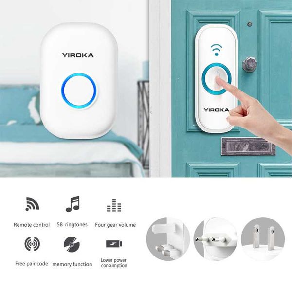 doorbells w-101 wireless doorbell home smart electronic remote control long distance no battery volume adjustment various songs
doorbells w-101 wireless doorbell home smart electronic remote control long distance no battery volume adjustment various songs