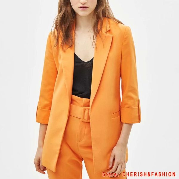 women's suits & blazers 2021 office women elegant solid blazer notched collar long sleeve pockets red yellow coat female wear formal, White;black
women's suits & blazers 2021 office women elegant solid blazer notched collar long sleeve pockets red yellow coat female wear formal, White;black