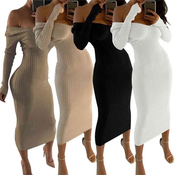 deep v-neck knit ribbed dress women classic elastic off shoulder calf-mid length graceful lady street vestido daily clothes, Black;gray
deep v-neck knit ribbed dress women classic elastic off shoulder calf-mid length graceful lady street vestido daily clothes, Black;gray