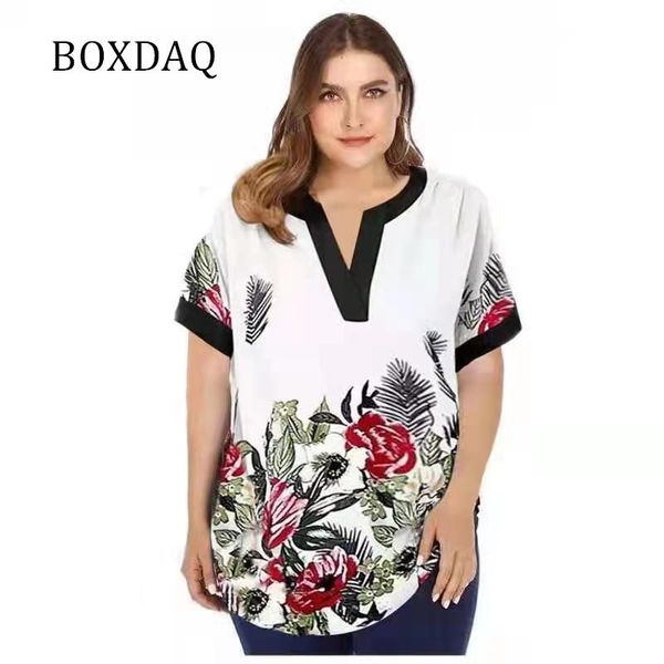 plus size t-shirt boxdaq 2021 women blouses short sleeve floral printed shirt casual split v-neck loose ladies summer 5xl clothes, Black
plus size t-shirt boxdaq 2021 women blouses short sleeve floral printed shirt casual split v-neck loose ladies summer 5xl clothes, Black