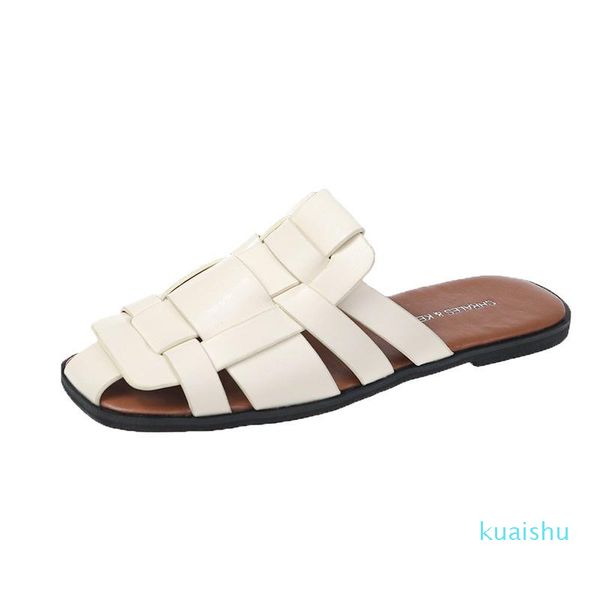 sandals luxury designer slippers women shoes baotou square toe womens pu leather ladies summer slides flats, Black
sandals luxury designer slippers women shoes baotou square toe womens pu leather ladies summer slides flats, Black