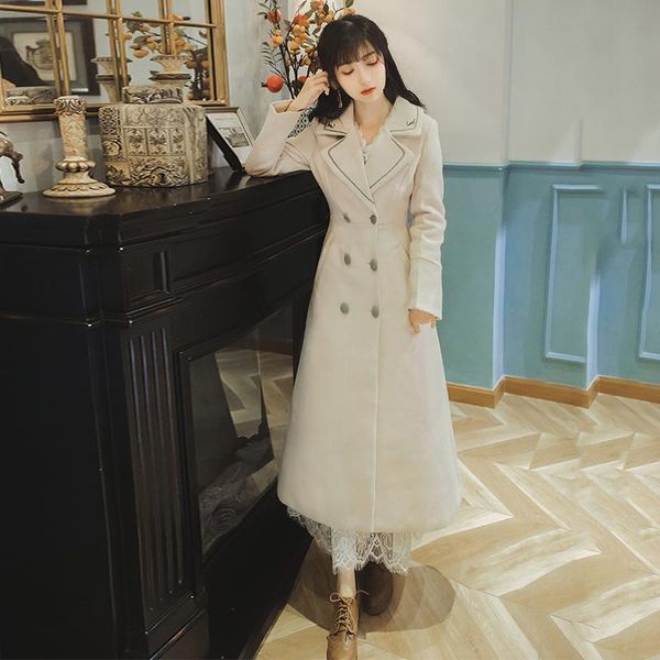 women's wool & blends yosimi 2021 winter coat women turn-down collar brand clothing beige embroidery jacket elegant woolen mid-calf, Black
women's wool & blends yosimi 2021 winter coat women turn-down collar brand clothing beige embroidery jacket elegant woolen mid-calf, Black