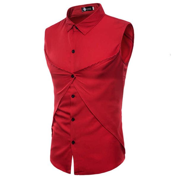 men's casual shirts trendy solid men none sleeve regular fit patchwork cool button shirt lapel male social 43wq, White;black
men's casual shirts trendy solid men none sleeve regular fit patchwork cool button shirt lapel male social 43wq, White;black