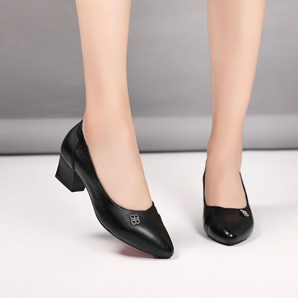 dress shoes women's in the spring and autumn models, leather shallow mouth, thick heel shoes, heel, breathable pointed fashio, Black
dress shoes women's in the spring and autumn models, leather shallow mouth, thick heel shoes, heel, breathable pointed fashio, Black