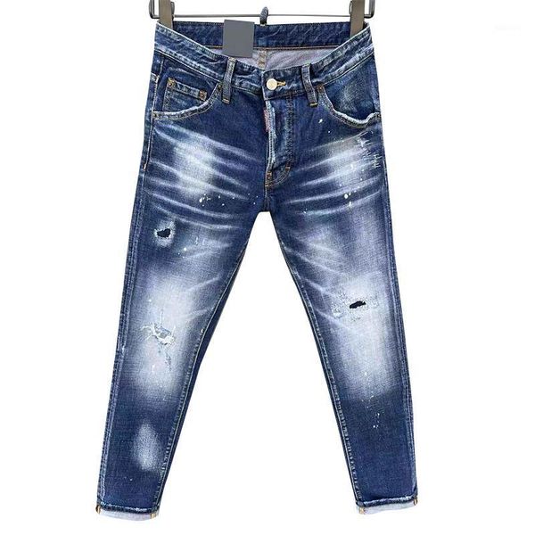 men's jeans star bags italian fashion four seasons denim perforated paint slim blue elastic straight leg pants high quality
men's jeans star bags italian fashion four seasons denim perforated paint slim blue elastic straight leg pants high quality