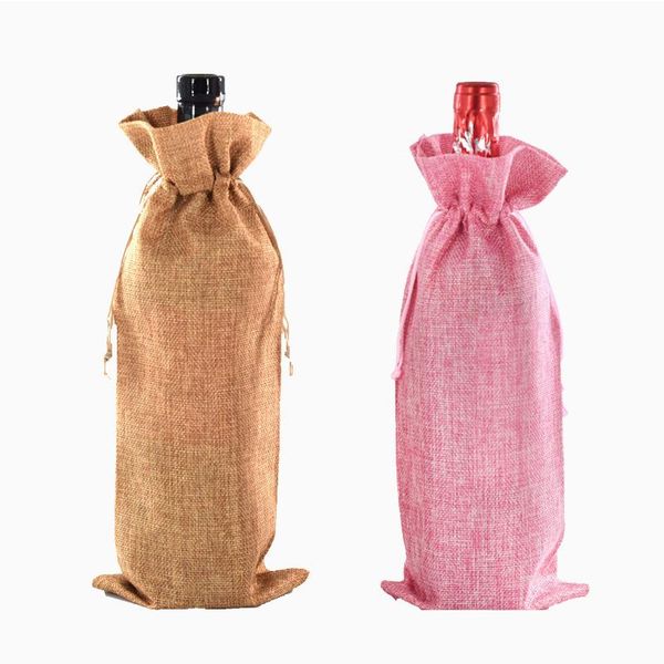 1pcs red wine bottle cover drawstring burlap bag packaging portable table ornaments gift wrap 
1pcs red wine bottle cover drawstring burlap bag packaging portable table ornaments gift wrap
