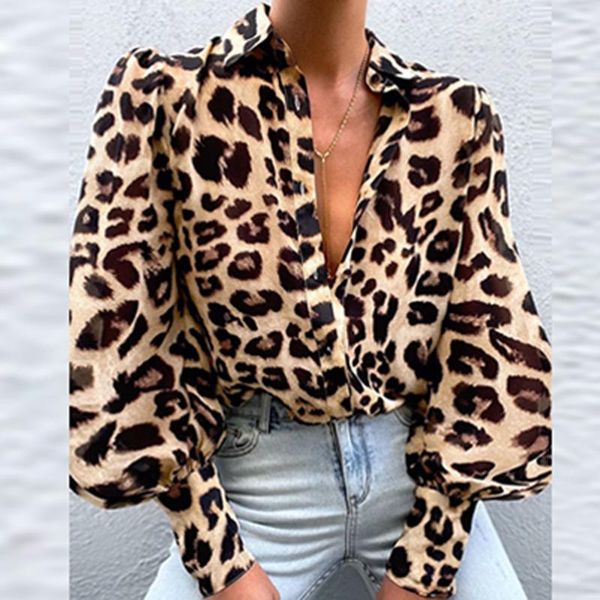 women's blouses & shirts elegant turn-down collar button office lady women leopard print blouse spring autumn lantern sleeve retro, White
women's blouses & shirts elegant turn-down collar button office lady women leopard print blouse spring autumn lantern sleeve retro, White