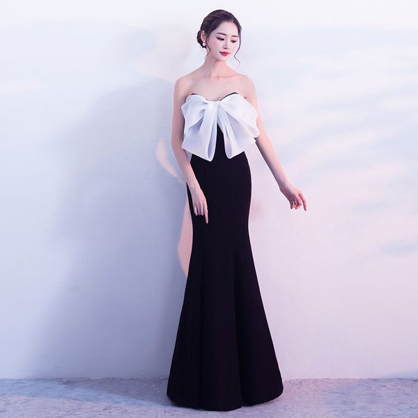 factoryu66b host 1377# evening long new banquet bra fishtail show thin short dress female, White;black
factoryu66b host 1377# evening long new banquet bra fishtail show thin short dress female, White;black